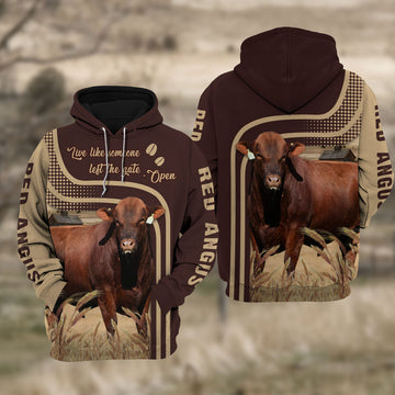 Joycorners Red Angus Live Like Some One All Over Printed 3D Hoodie