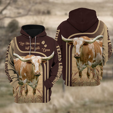 Joycorners Texas Longhorn Live Like Some One All Over Printed 3D Hoodie