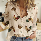 Joycorners Roosters & Hens Casual Shirt
