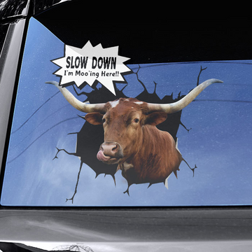 Joycorners Texas Longhorn All Over Printed 3D Decal