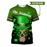 3D All Over Printed Skull Irish St Patrick Day Unisex Shirts Custom name