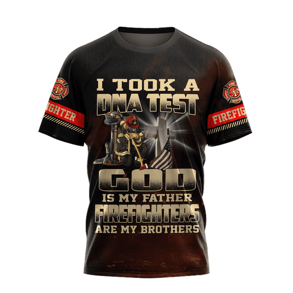 Joycorners I Took A DNA Test God Is My Father Firefighters Are My Brothers All Over Printed 3D Shirts