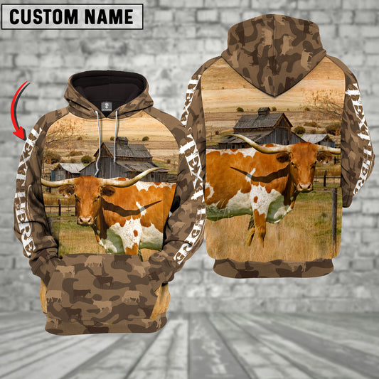 Joycorners Texas Longhorn Cattle Farming Personalized 3D Hoodie