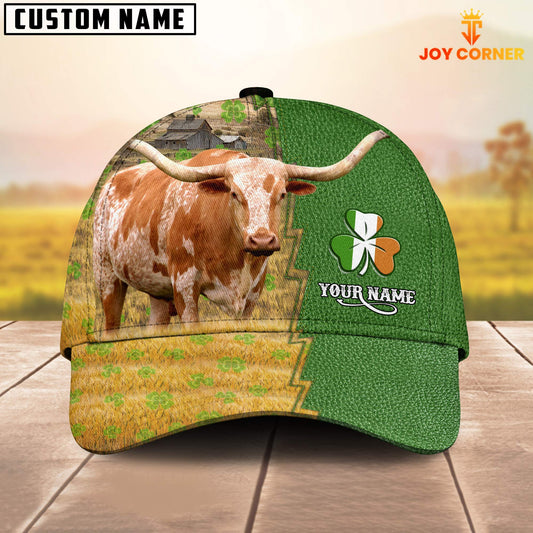 Joycorners Texas Longhorn Custom Name Patrick Day Cap