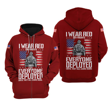 Joycorners I Wear Red On Fridays For Everyone Deployed Until They Come Home All Over Printed 3D Shirts