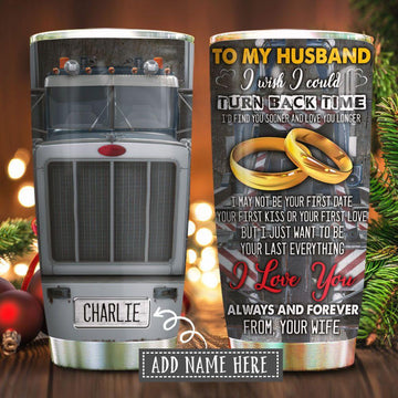 Joy corners Tow Trucker Layer To My Husband Personalized KD2 Custom Personalized Tumbler WU61825