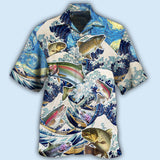 Joycorners Trout fishing big waves Japanese style All Printed 3d Shirts