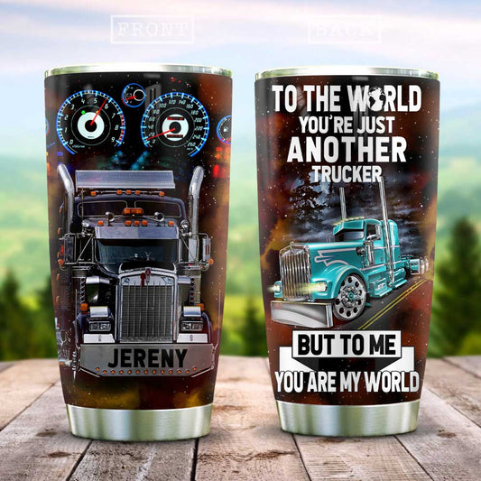 Joycorners Trucker My World Personalized KD2 Custom Personalized Tumbler KY82770