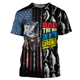 Joycorners Dad The Man The Myth The Fishing Legend All Over Printed 3D Shirts