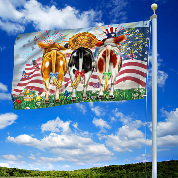 Joycorners Cattles 4th Of July Flag America All Printed 3D Flag