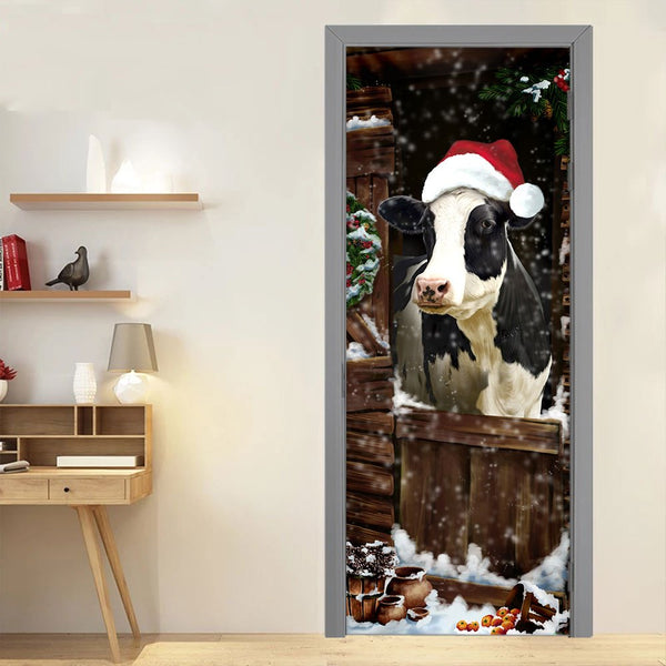 Joycorners Cow Cattle Christmas Door Cover