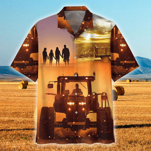 Joycorners Tractor Sunset 2 All Printed 3D Hawaiian Shirt