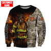 Joycorners Personalized Name Fireman Baisc Camo All Over Printed 3D Shirts