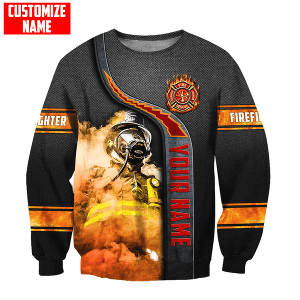 Joycorners Personalized Name Firefighter In The Smoke Fire Honor Rescue Courage All Over Printed 3D Shirts