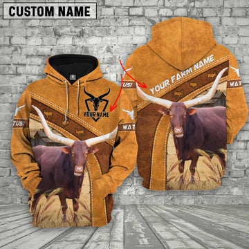 Joycorners Personalized Name Farm Watusi Cattle Hoodie TT7