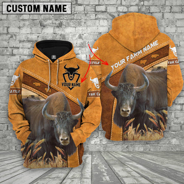 Joycorners Yak Cattle Custom Name Printed Cattle 3D Hoodie