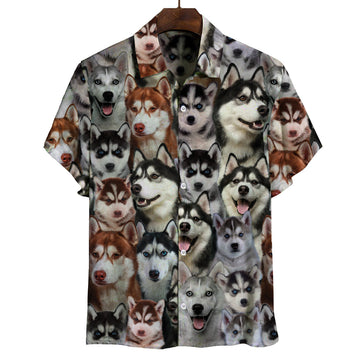 Joycorners You Will Have A Bunch Of Huskies All Over Printed 3D Hawaiian shirt