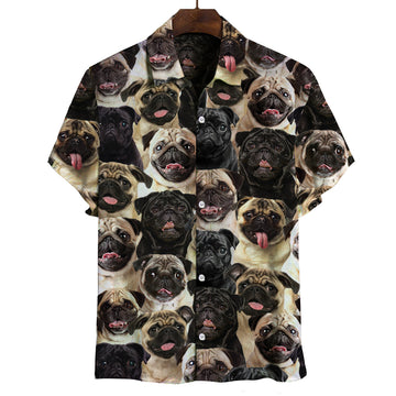 Joycorners You Will Have A Bunch Of Pugs All Over Printed 3D Hawaiian shirt