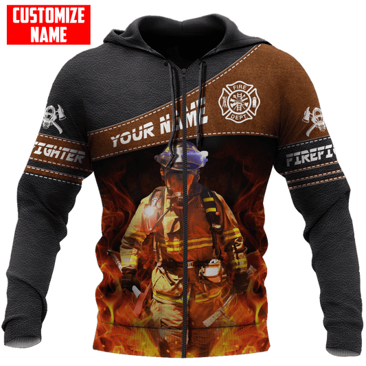 Joycorners Personalized Brave Firefighter Rescue In Fire All Over Printed 3D Shirts