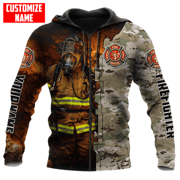 Joycorners Personalized Name Fireman Baisc Camo All Over Printed 3D Shirts