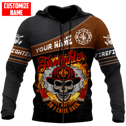 Joycorners Personalized Name Firefighter Hell Was Full So I Came Back All Over Printed 3D Shirts