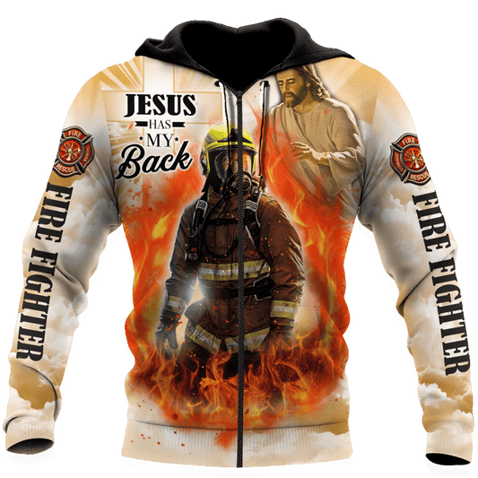 Joycorners Firefighter Jesus Has My Back All Over Printed 3D Shirts
