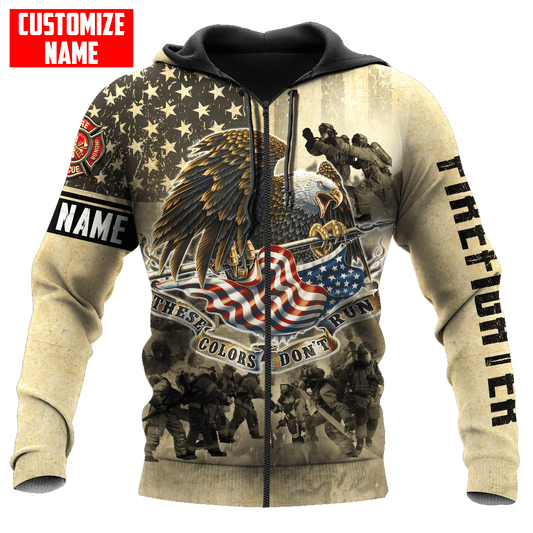 Joycorners Personalized Name Firefighter These colors Don't Run All Over Printed 3D Shirts