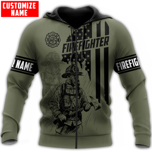 Joycorners Personalized Name Courage American Firefighter All Over Printed 3D Shirts