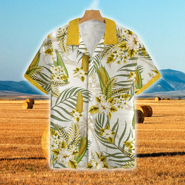 Joycorners Tractors Corns All Over Printed 3D Hawaiian Shirt