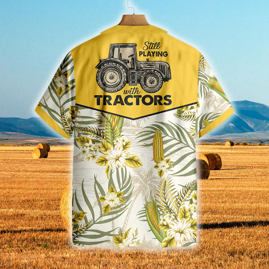 Joycorners Tractors Corns All Over Printed 3D Hawaiian Shirt