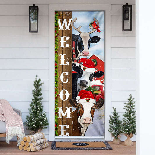 Joycorners Christmas Cow Door Cover