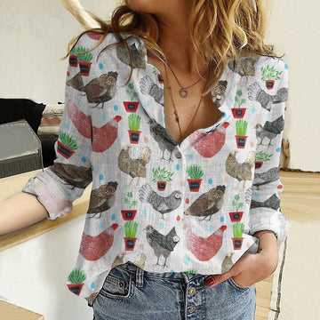 Joycorners Chicken Farm Casual Shirt