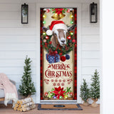Joycorners Farm Cattle Goat Merry Christmas Door Cover