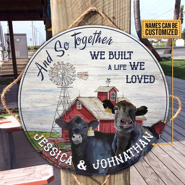 Joycorners Personalized Black Angus And so together we built a life we loved Wooden Sign