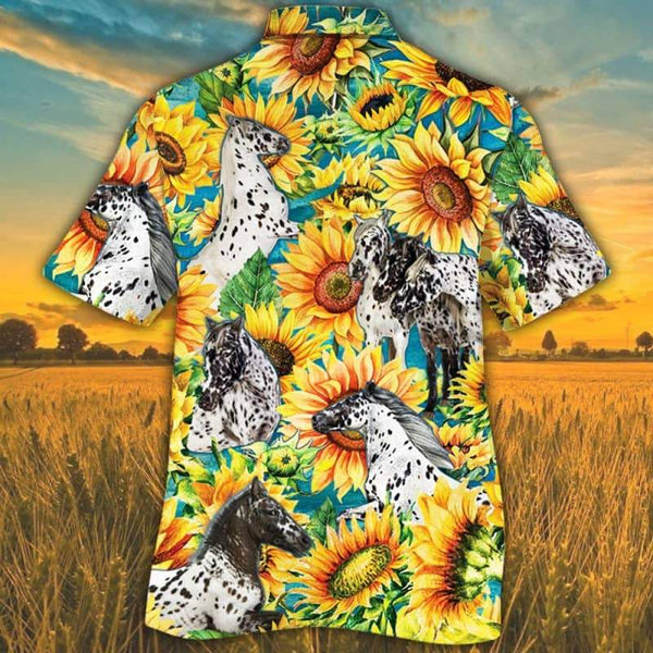 Joycorners Sunflower Appaloosa Horse All Printed 3D Hawaiian Shirt