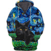 Joycorners Starry Night Black Kitten All Over Printed 3D Shirts