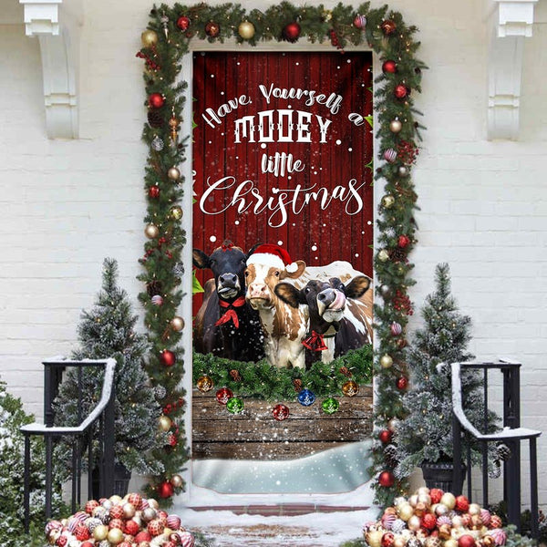 Joycorners Happy Cattle Christmas Door Cover