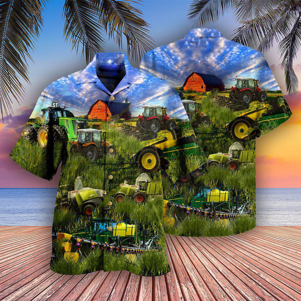 Joycorners Tractors All Over Printed 3D Hawaiian Shirt