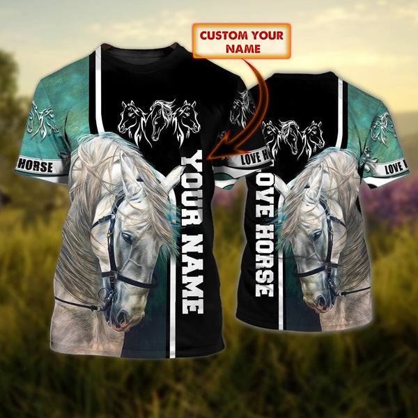 Joycorners Personalized Name Horse All Over Printed 3D Shirts