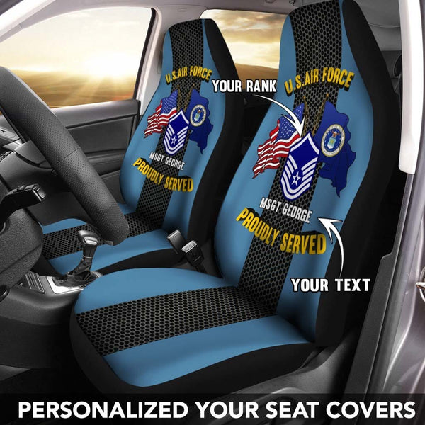 Joycorners U.S Air Force Ranks Personalized Car Seat Cover Set (2Pcs)