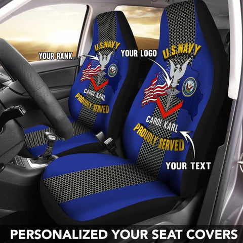 Joycorners US Navy Rating Badge Personalized Car Seat Cover Set (2Pcs)