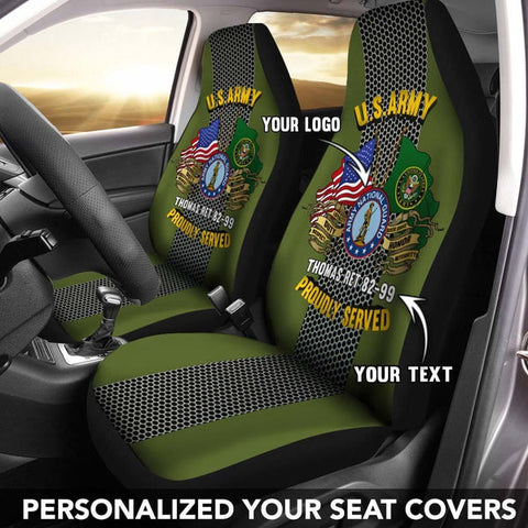 Joycorners U.S Army Branch Personalized Car Seat Cover Set (2Pcs)