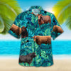 Joycorners Cow Tropical Hawaiian Palm Leaves All Over Printed 3D Hawaiian Shirt