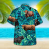 Joycorners Cow Tropical Hawaiian Palm Leaves All Over Printed 3D Hawaiian Shirt