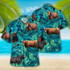 Joycorners Cow Tropical Hawaiian Palm Leaves All Over Printed 3D Hawaiian Shirt