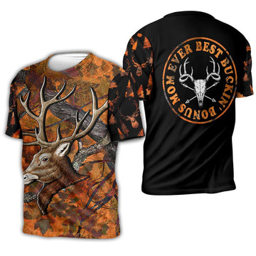 Joycorners Best Buckin' Bonus Mom Ever Deer Orange All Over Printed 3D Shirts
