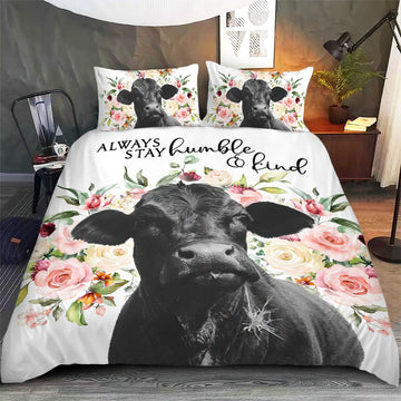 Black Angus Floral Bedding Set