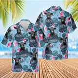 Joycorners Black Angus Blue Hibiscus Hawaiian Shirt