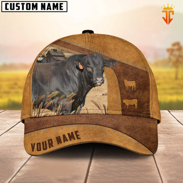 Joycorners Custom Name Black Limousin Cattle Cap TT3