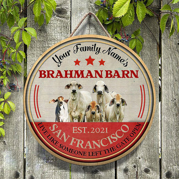 Joycorners Brahman Live Like Someone Left The Gate Open Custom Happy Halloween Wooden Sign
